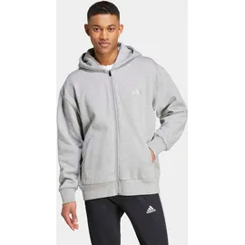 adidas Kapuzensweatshirt ADIDAS SPORTSWEAR "M A SZN FL FZ", Herren, Gr. XL, grau (medium grau heather), Obermaterial: 70% Baumwolle, 30% Polyester, Sweatshirts, Kapuzenjacke mit Reißverschluss