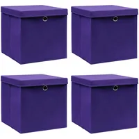 VidaXL Aufbewahrungsboxen mit Deckeln 4 Stk. Lila 32x32x32 cm