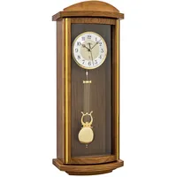 AMS Funk-Pendelwanduhr AMS, braun (eichefarben), Wanduhren, Damen, B/H/L: 26cm
