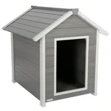 Kerbl Hundehütte Hendry 101 x 98 x 88 cm Holz/Kunststoff Grau/Weiß