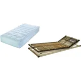 Set bestehend aus: Malie BIGSTAR XXL H4 5-Zonen Tonnentaschenfederkernmatratze in Überlänge 140 x 220 cm plus verstellbarer Lattenrost S-leepline...