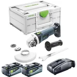 Festool AGC 18-125 EB-Basic Akku Winkelschleifer 18 V 125 mm Brushless + 2x Akku 8,0 Ah + Schnellladegerät + Systainer