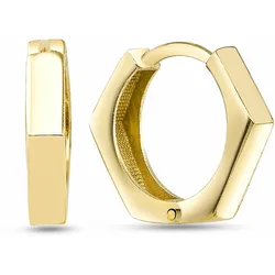 Paar Creolen DKENIZ "925/- Sterling Silber vergoldet Postmodern Ohrring", gold (gold, weiß), Ohrringe, Damen, ONE-SIZE, Silber 925 (Sterlingsilber)