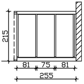 SKANHOLZ Seitenwand 255 x 200 cm grau