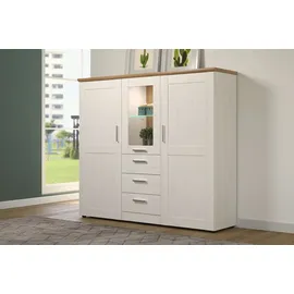 trendteam Shade Highboard 159 x 140 x 41 cm Weiß