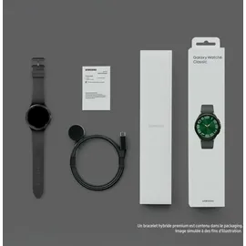Samsung Galaxy Watch6 Classic Schwarz 47 mm LTE Hybrid Eco Leder Band Schwarz M/L