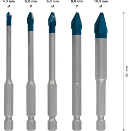 Bosch HEX-9 HardCeramic Bohrer-Set 4/5/6/8/10 mm 5-tlg.