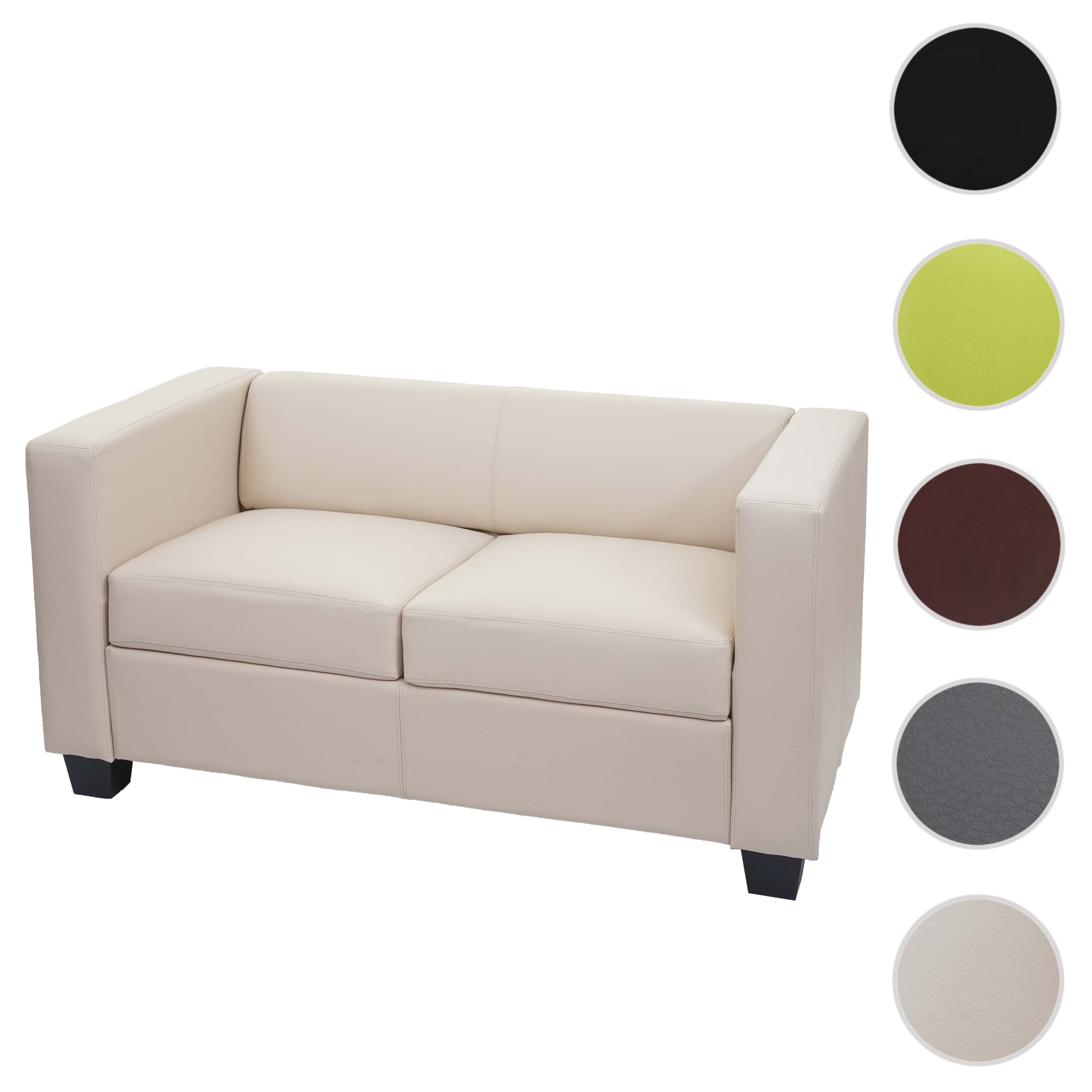 2er Sofa Couch Loungesofa Lille ~ Kunstleder, creme