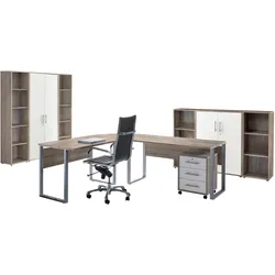 Büro Office Edition Set 5 Weiß/Sonoma Eiche