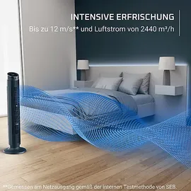 Rowenta Eole Silence Force 39 cm Turmventilator Blau