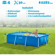Intex Pool mit rechteckigem Rahmen 260 x 160 x 65 cm mit Zubehör – 2827197 Blau No Size