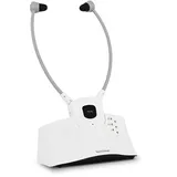 TechniSat STEREOMAN ISI 3 - kabelloser Stereo-Funkkopfhörer für Fernseher und Musikanlagen mit Dockingstation, weiß