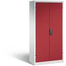 C+P Schwerlastschrank Stahl 93,0 x 50,0 x 195,0 cm lichtgrau/rubinrot 4 Fachböden abschließbar