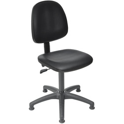 PROREGAL Arbeitsstuhl Arlington, kleiner Rückenlehne, Sitzhöhe 45-64cm, Kunstleder-Sitz, Kunststoff-Fußkreuz, Gleiter