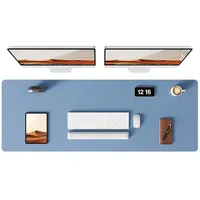 LuxusKollektion Schreibtischunterlage Schreibtischunterlage Leder Mauspad XXL Meeresblau 120 x 43 cm blau
