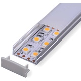 Alupona LED Aufbau Profil Carda 2m | eloxiert | Profil-Leiste perfekt für Philips Hue | Innen- und Außenbereich | LED Streifen bis 18 mm | geringe Aufbauhöhe