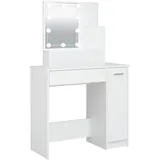 vidaXL Schminktisch mit LED Weiß 86,5x35x136 cm