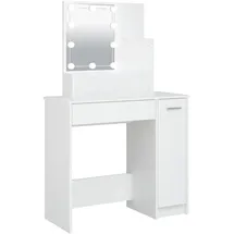 vidaXL Schminktisch mit LED Weiß 86,5x35x136 cm