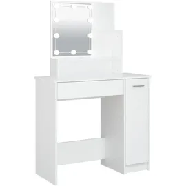 vidaXL Schminktisch mit LED Weiß 86,5x35x136 cm