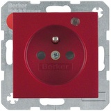 Berker Steckdose mit Schutzkontaktstift, rot matt (6765091915)