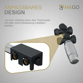 Hago Heizkörperthermostat 50mm Mittelanschluss Anthrazit