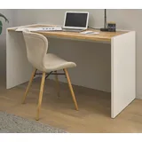 Furn.Design Schreibtisch Center in weiß und Wotan Eiche Laptoptisch für Homeoffice und Büro - Weiß