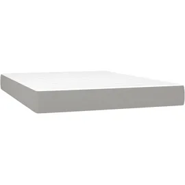 vidaXL Boxspringbett mit Matratze Hellgrau 140x200 cm Stoff1396666