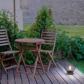 ETC Shop 2x LED Solar Hängelampe Metall spritzwassergeschützt IP44 schwarz