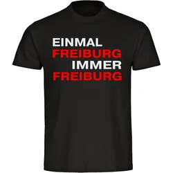 multifanshop Herren T-Shirt - Freiburg - Einmal Immer - Druck rot - Männer