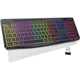 TECURS Gaming-Tastatur Beleuchtet DE