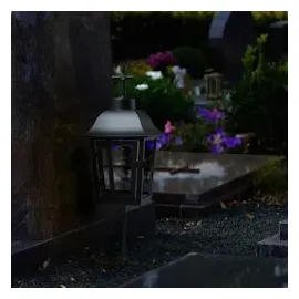 MARELIDA Laterne aus Metall mit 2 wechselbaren Spitzen und Erdspieß H:... 51cm in schwarz