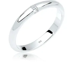 Verlobungsring ELLI DIAMONDS "Diamant 0.045 ct. Klassik Verlobung 925 Silber" Gr. 56, weiß, Fingerringe, Damen, 56mm, P1 = bei 10-facher Vergrößerung erkennbare Einschlüsse, Silber 925 (Sterlingsilber), 2,5mm, Verlobungsring