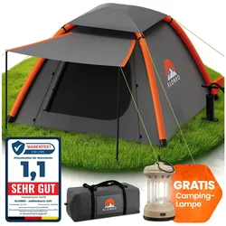 ELONEO Grau Aufblasbares Zelt mit Vordach & Luftpumpe, Camping Zelt wasserdicht, Luftzelt Ultraleicht