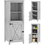 Outsunny Gartenschrank Holz, Geräteschuppen wetterfest 60x60x160cm, Gerätehaus mit Tür, höhenverstellbar Ablagen, Abschließbar Geräteschrank,