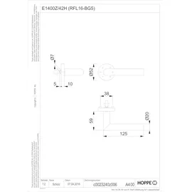 HOPPE Rosettenhalbgarnitur Ams.E1400Z/42H VA F69 4-KT.10mm