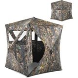 COSTWAY Jagdzelt für 3 Personen, tragbares Pop-up-Zelt mit Erdspießen und Zurrgurten, inklusive Tragetasche, Jagdausrüstung für die Hirsch-, Wildschwein- und Fuchsjagd, Camouflage