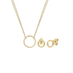 Elli Geo Kreis Basic Minimal 925 Sterling Silber Cercle Schmuck-Set   Damen 