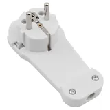 McPower Schutzkontakt-Winkelstecker, extra flach, Handgriff, Zugentlastung, weiß,