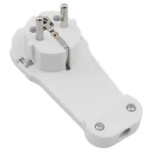 McPower Schutzkontakt-Winkelstecker, extra flach, Handgriff, Zugentlastung, weiß,