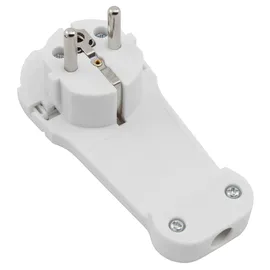 McPower Schutzkontakt-Winkelstecker, extra flach, Handgriff, Zugentlastung, weiß,