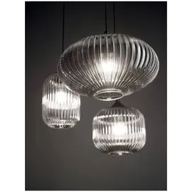 Fabas Luce Nordal 3-flg. E27 200 cm schwarz/grau transparent