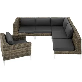 Tectake tectake® Modulares Rattanset Villanova Sessel