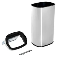 Mš1lleimer mit Sensor 68 L, Automatik Abfalleimer aus Edelstahl, Silber