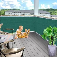 Balkon Sichtschutz 0.5 x 6 m, Windfest, Wetterbeständiges Und Pflegeleichtes, Schnelltrocknend, Balkonfächer Balkon Sichtschutz, mit Kabelbinder für Garten, Grün