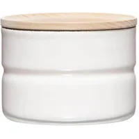 RIESS Vorratsdose mit Eschenholzdeckel weiß Ø8 cm 0,23 l