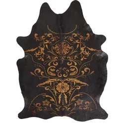 Fellteppich LUXOR LIVING "Rinderfell", braun (schwarz, braun), B:180cm H:2mm L:205cm, Obermaterial: 100% Kuhfell, Teppiche, echtes Rinderfell, Naturprodukt - daher ist jedes Fell ein Einzelstück
