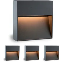 SSC-LUXon LED Wand Treppenleuchte 4 Stück grau 1,7 W IP54