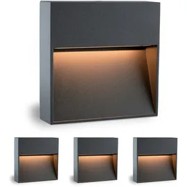 SSC-LUXon LED Wand Treppenleuchte 4 Stück grau 1,7 W IP54