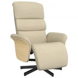 vidaXL Relaxsessel mit Fußteil Polyester 83 x 104 x 83 cm Creme drehbar