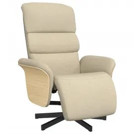 vidaXL Relaxsessel mit Fußteil Polyester 83 x 104 x 83 cm Creme drehbar